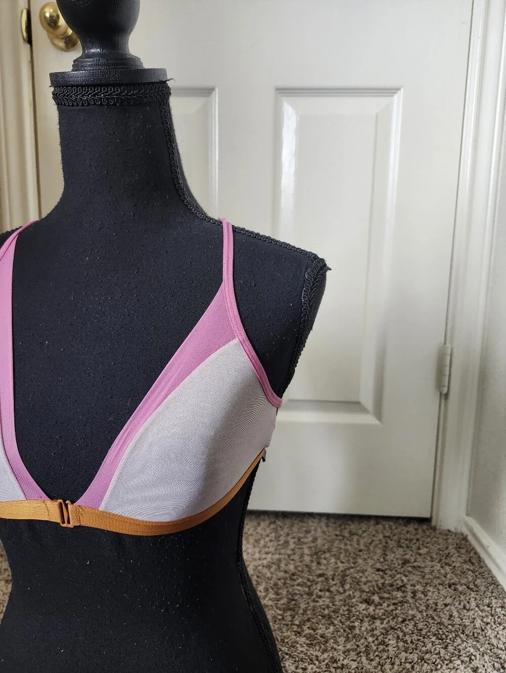 aerie Pink, White & Gold Triangle Bralette